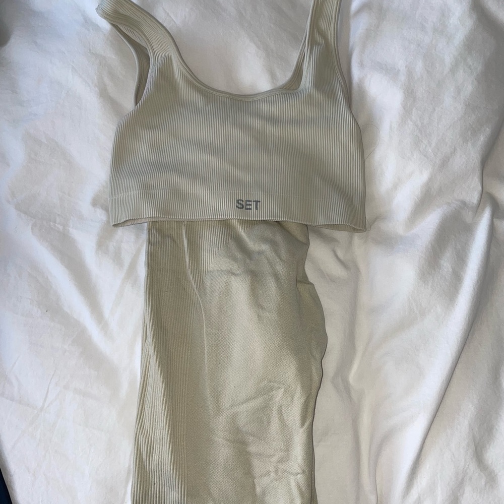 Set active oat milk ribbed sculptflex set